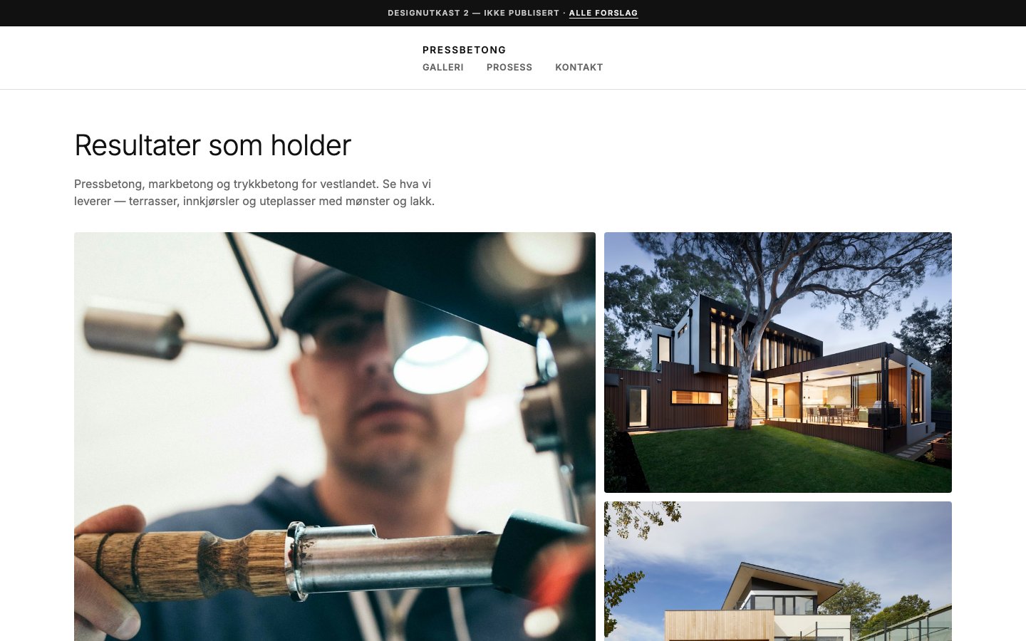 Forhåndsvisning: Pressbetong — Galleri & resultater